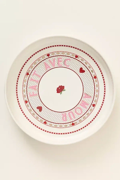 Anthropologie The Bistro Tile Stoneware Pie Dish: Valentine's Edition In Multi