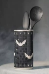 Anthropologie The Bistro Tile Stoneware Vase: Halloween Edition In Black