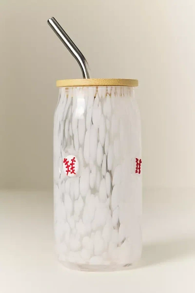 Anthropologie The Confetti Icon Juice Glass Tumbler With Lid In Transparent