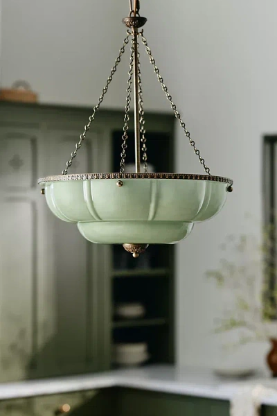 Anthropologie The Eloise Scallop Milk Glass Chandelier In Multi