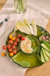 Anthropologie The Faye Icon Stoneware Crudité Plate In Green