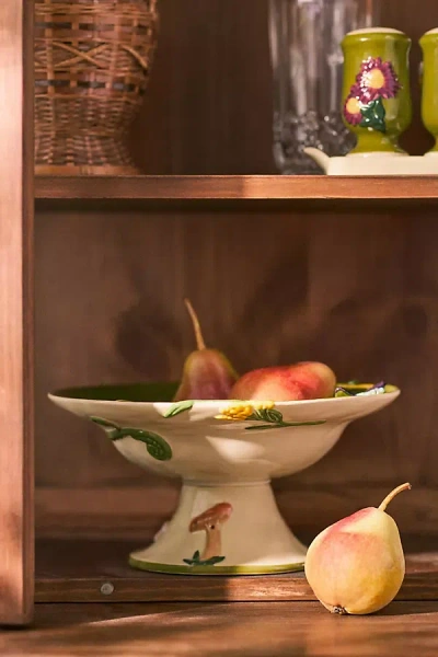 Anthropologie The Faye Icon Stoneware Pedestal Bowl In Neutral
