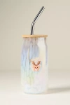 Anthropologie The Festive Confetti Icon Juice Glass Tumbler With Lid In Blue