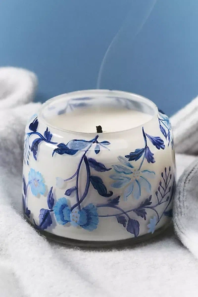 Anthropologie The Gather Candle By : Floral Golden Petals & Cashmere In Blue