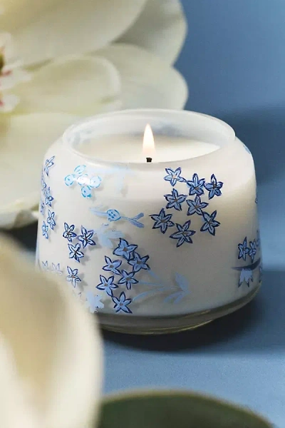 Anthropologie The Gather Candle By : Floral Sun-drenched Magnolia In Blue