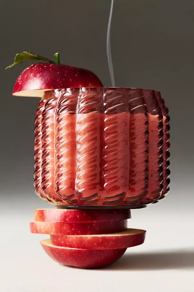 Anthropologie The Gather Candle By : Honeycrisp Oakwood In Red