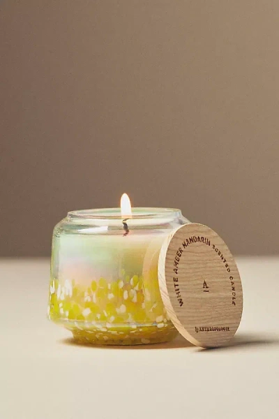 Anthropologie The Gather Candle By : White Amber Mandarin Mini Edition In Gold