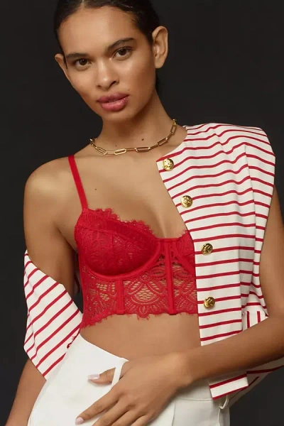 Anthropologie The Giselle Lace Bustier In Red