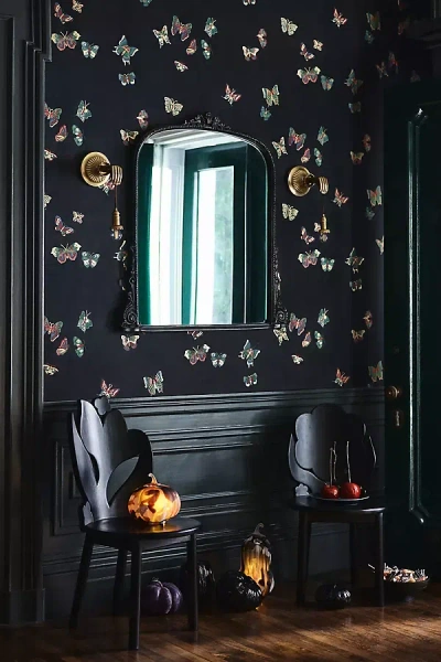 Anthropologie The Gleaming Primrose 3' Wall Mirror In Black