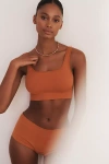 Anthropologie The Hattie Seamless Square-neck Bralette In Orange