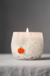 Anthropologie The Icon Gourmand Pumpkin & Sweet Vanilla Pressed Bead Glass Candle In White