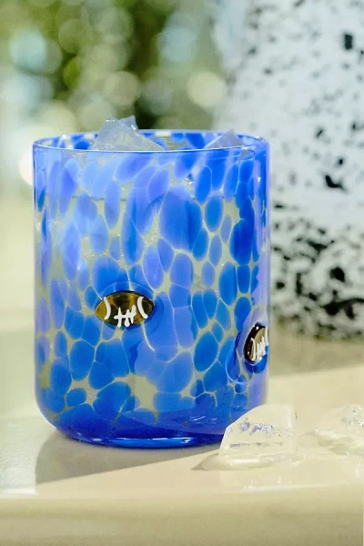 Anthropologie The Icon Juice Glass: Confetti Edition In Blue