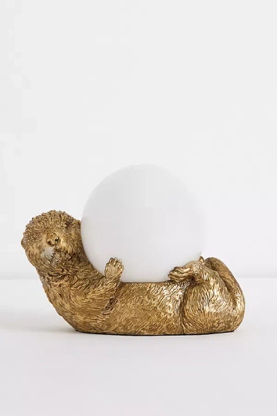 Anthropologie The Icon Table Lamp: Otter Edition In Gold