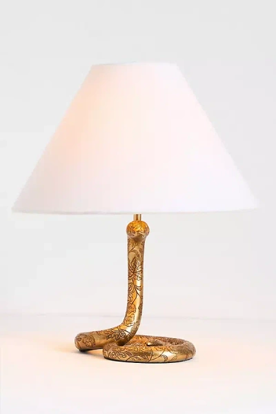Anthropologie The Icon Table Lamp: Serpent Edition In Gold