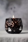Anthropologie The Icon Woody Palo Santo & Saffron Pressed Bead Glass Candle In Black