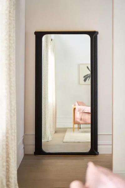 Anthropologie The Isla Fluted Textured Mirror In Black