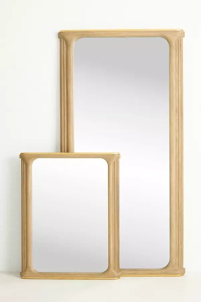 Anthropologie The Isla Fluted Textured Mirror In Neutral