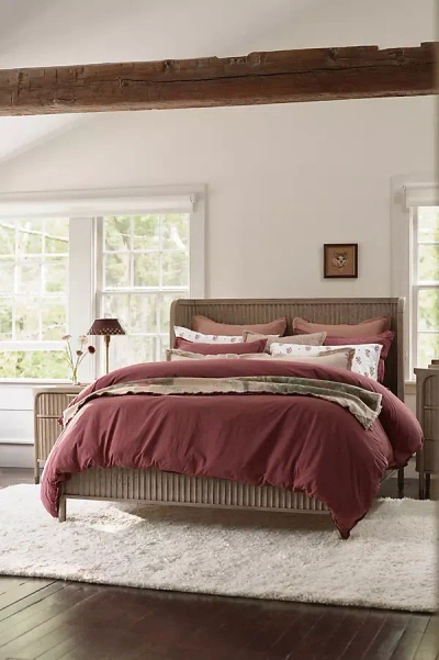 Anthropologie The Isla Fluted-wood Bed In Sand