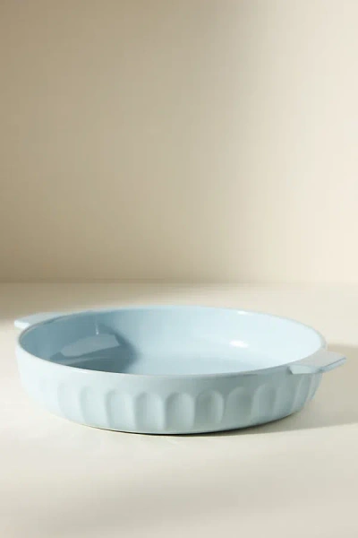 Anthropologie Amelie Latte Portuguese Stoneware Pie Dish In Blue