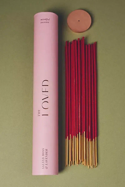 Anthropologie The Loved Woody Salted Moss & Lavender Incense Sticks In Red