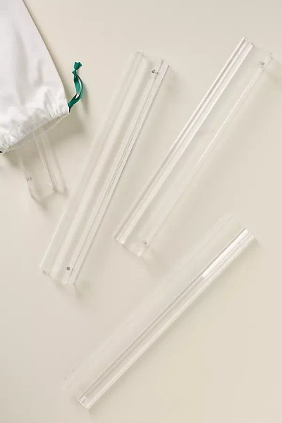 Anthropologie The Mahjong House Clear Acrylic Magnetic Racks, Set Of 4 In Transparent