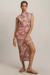 Anthropologie The Maya Ruched Cowl-neck Dress: Mesh Edition In Multicolor