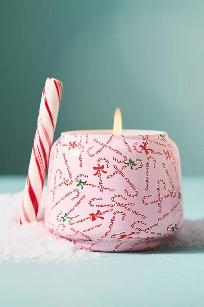 Anthropologie The Mini Gather Candle By : Peppermint Stick In Pink