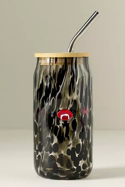 Anthropologie The Mystic Icon Juice Glass Tumbler With Lid In Multi