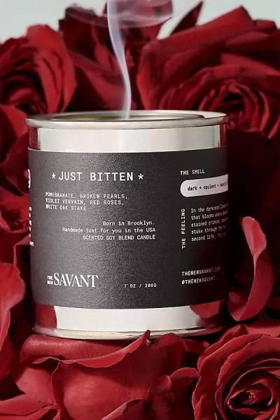 Anthropologie The New Savant Floral Just Bitten Tinned Candle In Brown