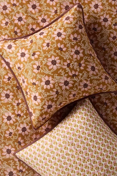 Anthropologie The Organic Cotton Printed Percale Cushion Cover