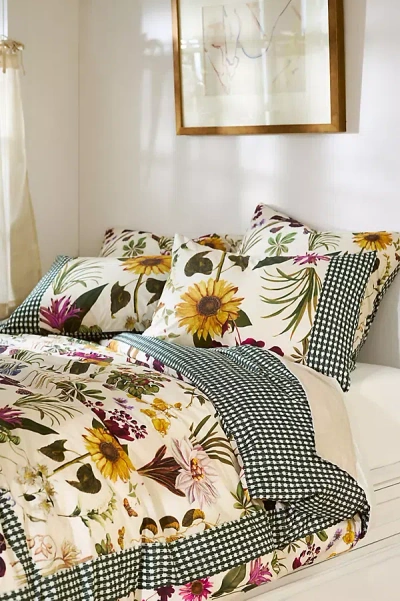 Anthropologie Evie Cotton Floral Organic Printed Duvet