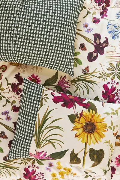 Anthropologie Evie Cotton Floral Organic Printed Shams, Set Of 2