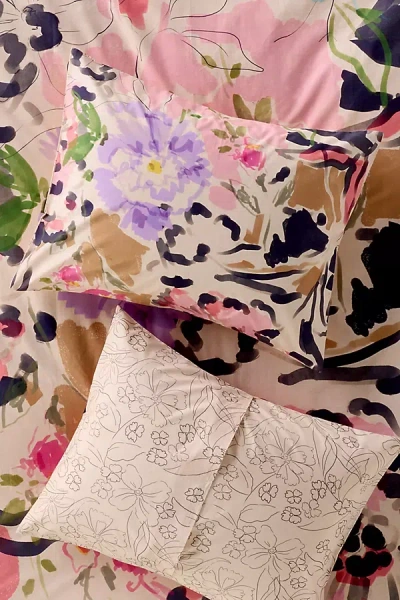 Anthropologie The Organic Cotton Printed Percale Pillowcases, Set Of 2 In Multi
