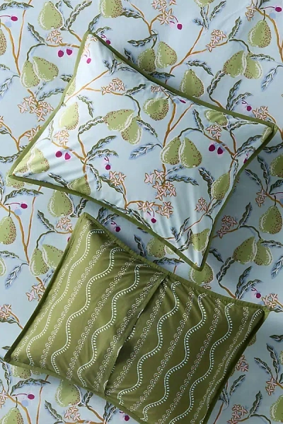 Anthropologie The Organic Cotton Printed Percale Pillowcases, Set Of 2 In Blue