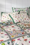 Anthropologie The Organic Cotton Printed Sateen Duvet Collection By Maeve In White