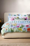 Anthropologie The Organic Cotton Printed Sateen Duvet Collection By Maeve In Blue
