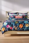 Anthropologie The Organic Cotton Printed Sateen Duvet Collection By Maeve In Blue