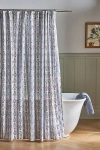 Anthropologie The Printed Cotton Slub Shower Curtain Collection In Blue