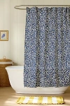 Anthropologie The Printed Cotton Slub Shower Curtain Collection In Blue