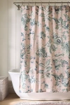 Anthropologie The Printed Cotton Slub Shower Curtain Collection In Pink