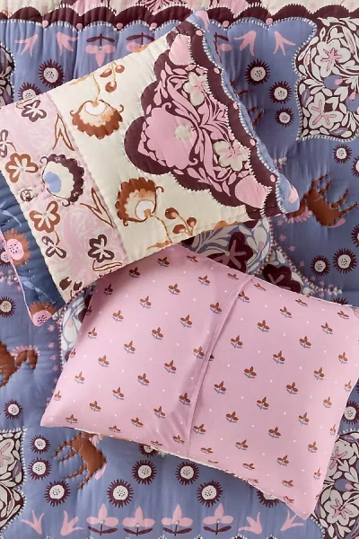 Anthropologie The Printed Cotton Voile Pillow Shams, Set Of 2 In Pink