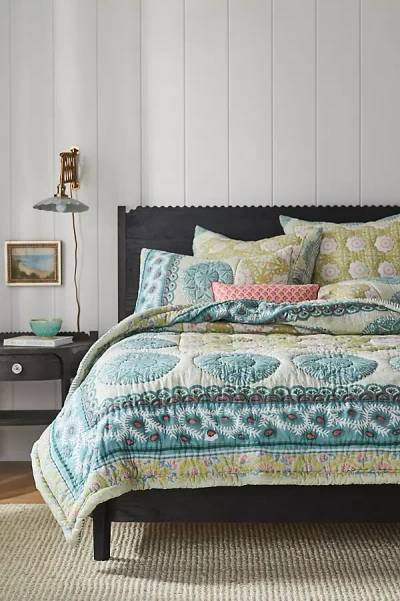 Anthropologie The Printed Cotton Voile Quilt Collection In Blue