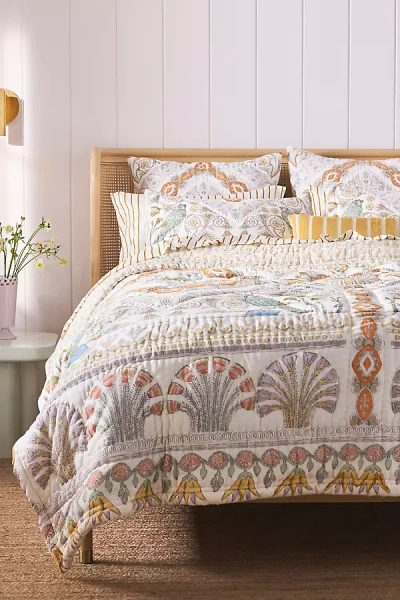 Anthropologie The Printed Cotton Voile Quilt Collection In White