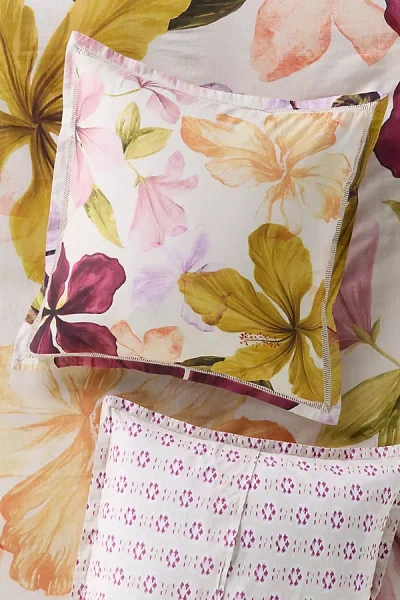 Anthropologie The Printed Cotton-slub Euro Sham In Multi