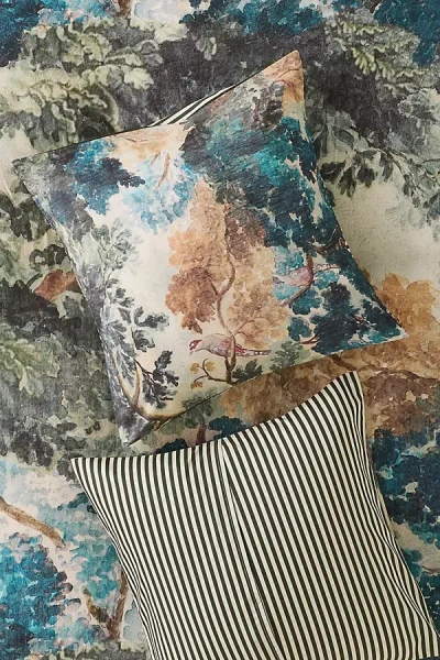Anthropologie The Printed Cotton-slub Euro Sham In Multi