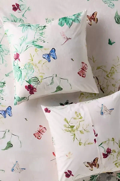 Anthropologie The Printed Cotton-slub Euro Sham In Multi