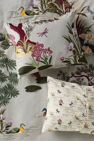 Anthropologie The Printed Cotton-slub Pillow Shams, Set Of 2 In Multi