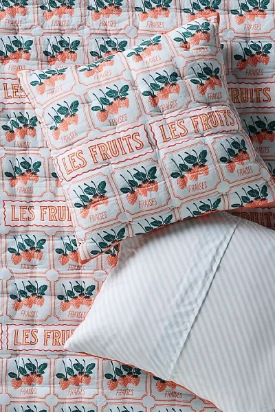 Anthropologie The Printed Textured Cotton Euro Sham In Multi