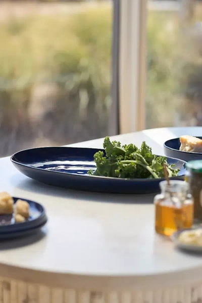 Anthropologie The Rowen Portuguese Stoneware Large Platter In Blue
