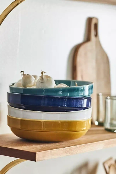 Anthropologie The Rowen Portuguese Stoneware Low Bowls, Set Of 4 In Multi